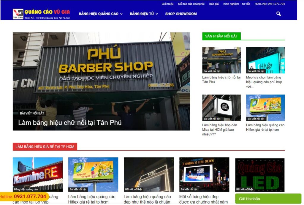 Công ty làm bảng hiệu tại Bình Thạnh uy tín