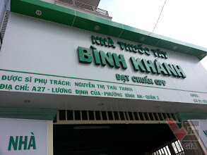 Mặt tiền Nhà thuốc Bình Khánh sau khi hoàn thiện bảng hiệu